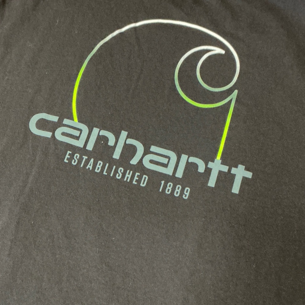Carhartt Black Long Sleeve Tee with Green Logo - Picture 2 of 13